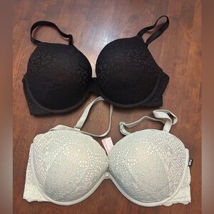 NWOT PINK Victoria's Secret Black and Blue Lace Bras Size 36D